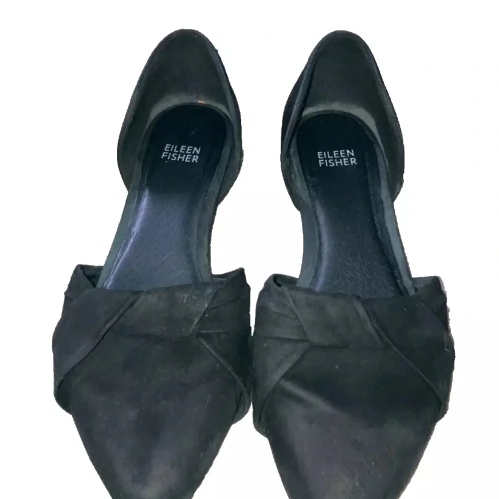 Eileen Fisher Flats Black Leather Women's Size 8‎